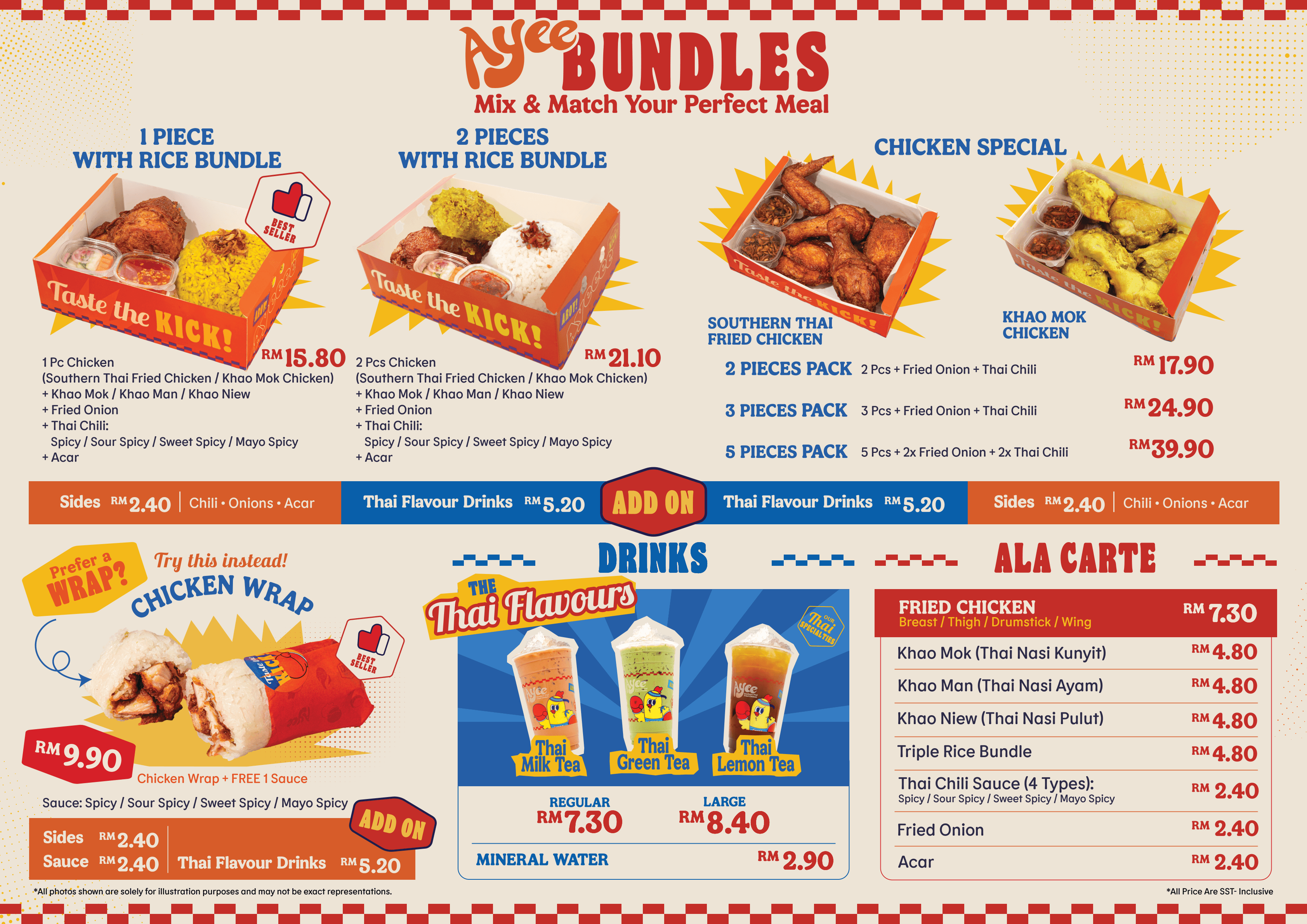 Ayee Southern Thai Fried Chicken Menu